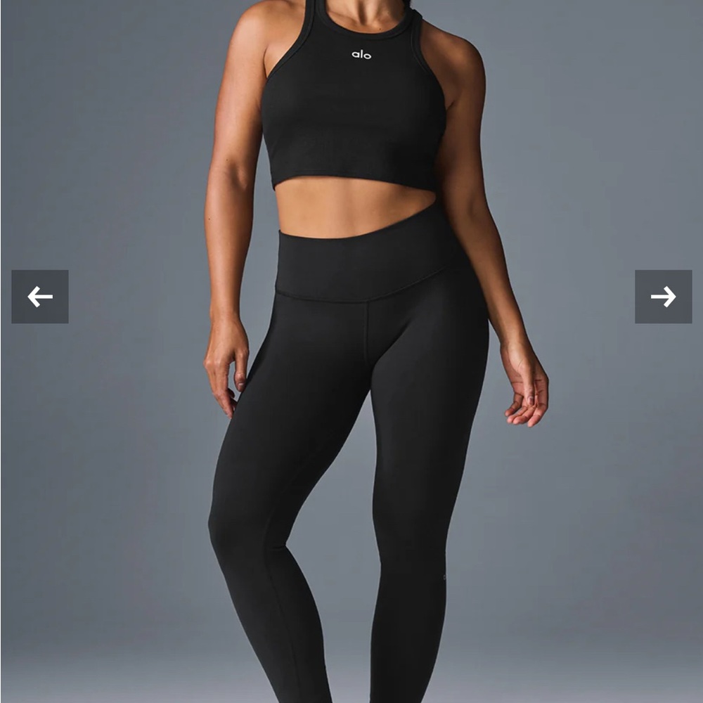 ALO Yoga High Waist Airbrush Black Leggings